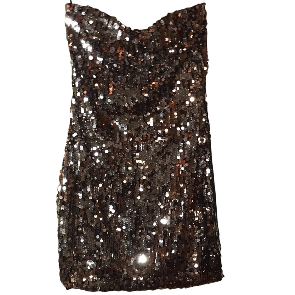 Symphony sequin mini dress , sequin silver and gold